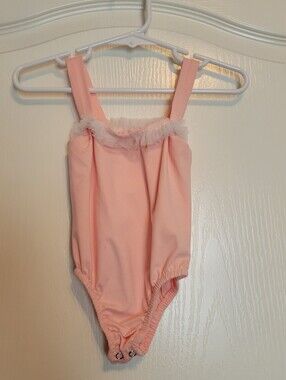 Bailey's Blossoms Girls Pink One-Piece Sleeveless Leotard W Ruffle Trim 18-24 Mo